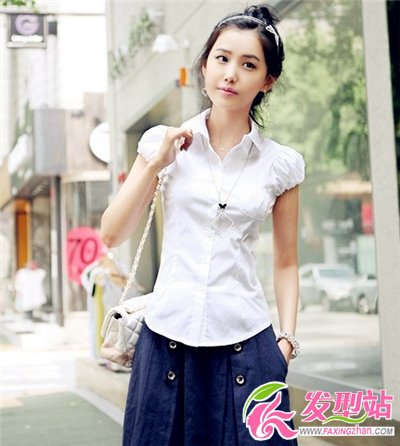 小臉女生無劉海丸子頭 時尚還顯高