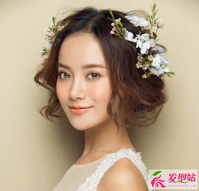 短發(fā)新娘造型